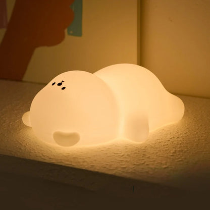 Cute Silicone Night Lamp Lying Flat Bear Desktop Decorative Light Indoor Creative Atmosphere Lamp Baby Night Lamp Children Gift