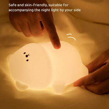 Cute Silicone Night Lamp Lying Flat Bear Desktop Decorative Light Indoor Creative Atmosphere Lamp Baby Night Lamp Children Gift
